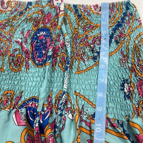 Bright multi colors Tube Strapless maxi Dress size L - Picture 7 of 10